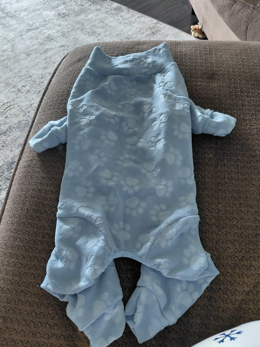 Blue Paw-Print One-Piece Jumpsuit for DOGGIE